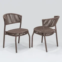 Viadurini in the Garden Gartenstühle Metall-Gartenstuhl aus Aluminium und Seilgeflecht - Algedi