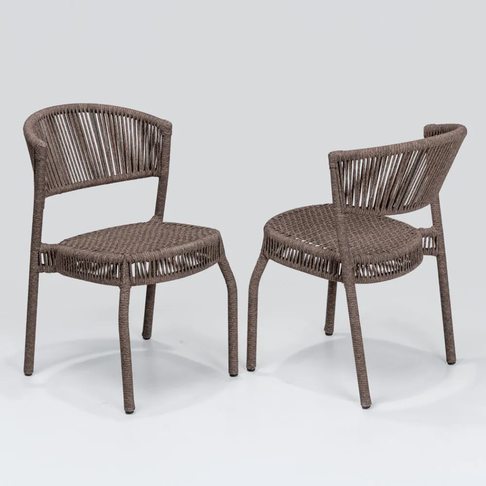 Viadurini in the Garden Gartenstühle Metall-Gartenstuhl aus Aluminium und Seilgeflecht - Algedi