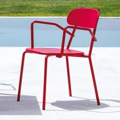 Viadurini in the Garden Gartenstühle Metall-Gartenstuhl aus Metall mit Armlehnen Made in Italy 4 Stück - Pixie