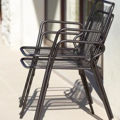 Viadurini in the Garden Gartenstühle Metall-Gartenstuhl aus Metall mit Armlehnen Made in Italy 2 Stück - Vikas