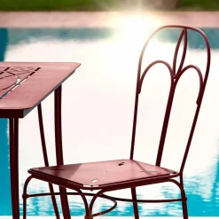 Viadurini in the Garden Gartenstühle Metall-Gartenstuhl aus rotem Eisen mit Kissen Made in Italy, 2 Stück - Achat