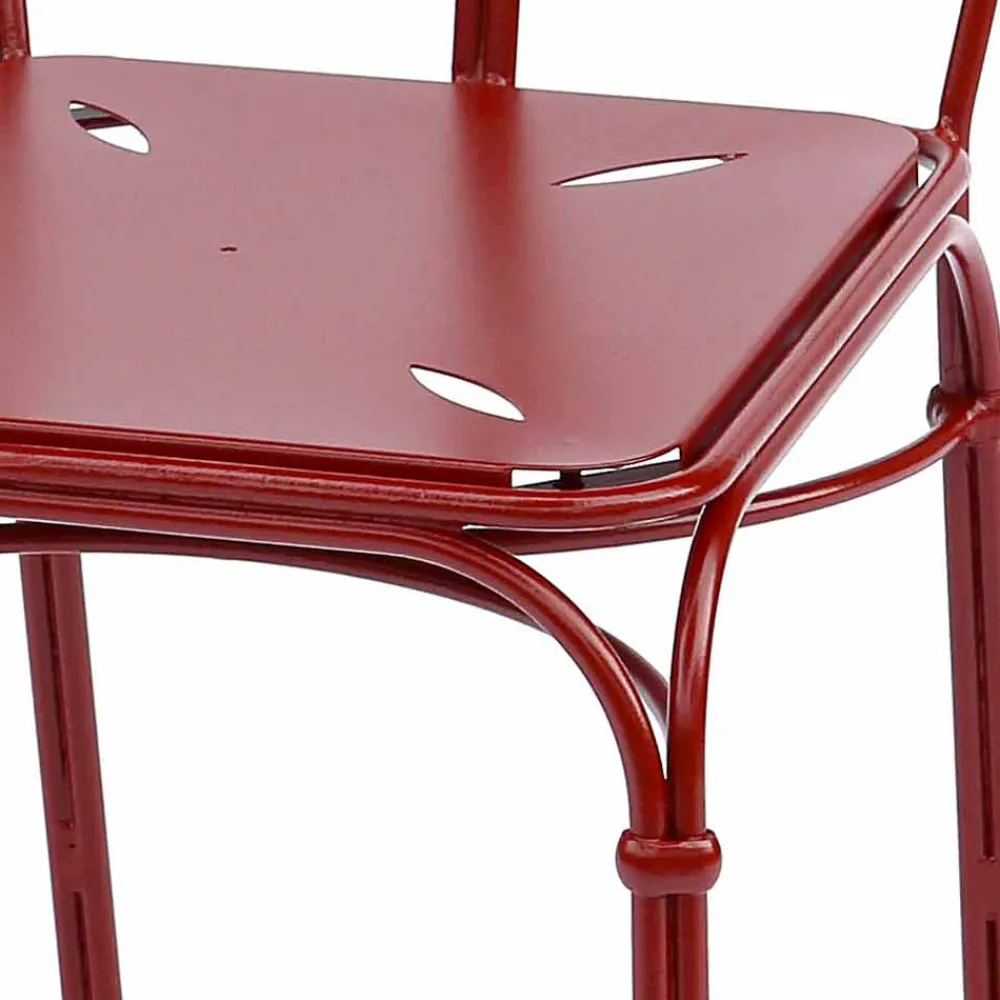 Viadurini in the Garden Gartenstühle Metall-Gartenstuhl aus rotem Eisen mit Kissen Made in Italy, 2 Stück - Achat