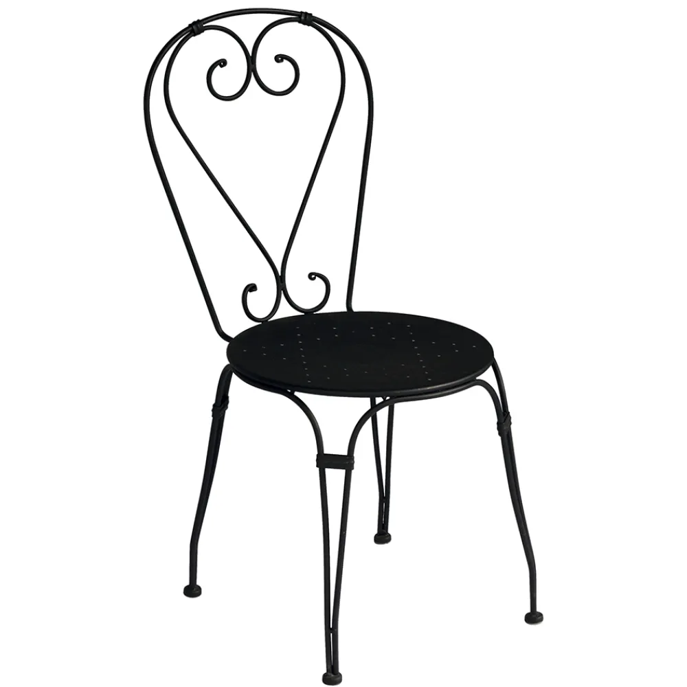 Viadurini in the Garden Gartenstühle Metall-Gartenstuhl aus schwarz lackiertem Eisen mit stapelbarer Struktur - Nacim