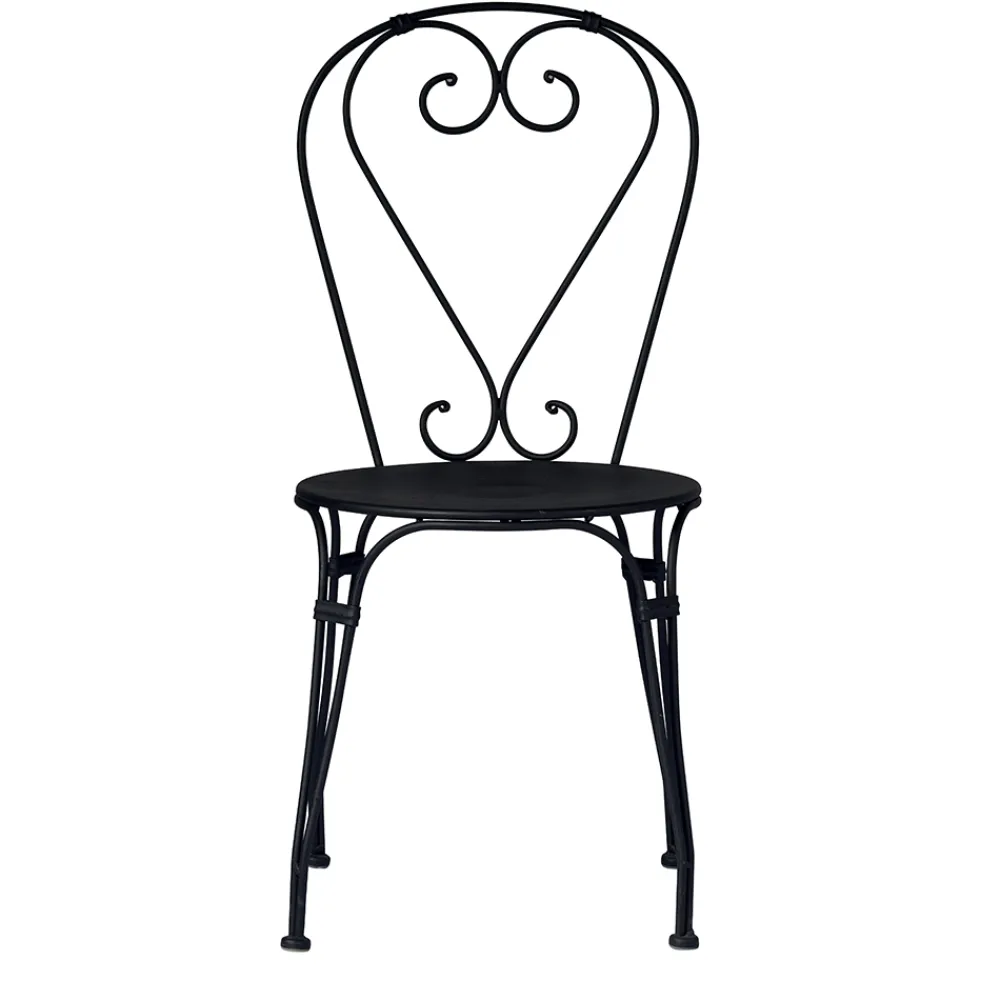 Viadurini in the Garden Gartenstühle Metall-Gartenstuhl aus schwarz lackiertem Eisen mit stapelbarer Struktur - Nacim