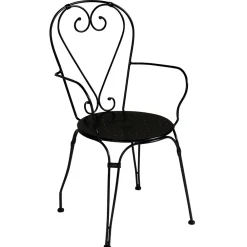 Viadurini in the Garden Gartenstühle Metall-Gartenstuhl aus schwarz lackiertem Eisen mit stapelbarer Struktur - Nacim