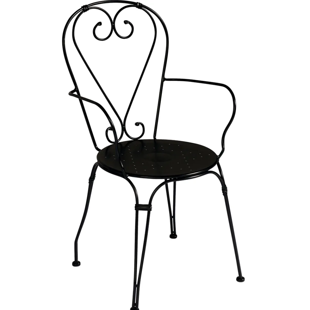 Viadurini in the Garden Gartenstühle Metall-Gartenstuhl aus schwarz lackiertem Eisen mit stapelbarer Struktur - Nacim
