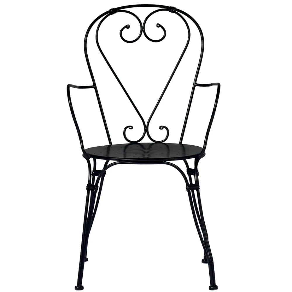 Viadurini in the Garden Gartenstühle Metall-Gartenstuhl aus schwarz lackiertem Eisen mit stapelbarer Struktur - Nacim