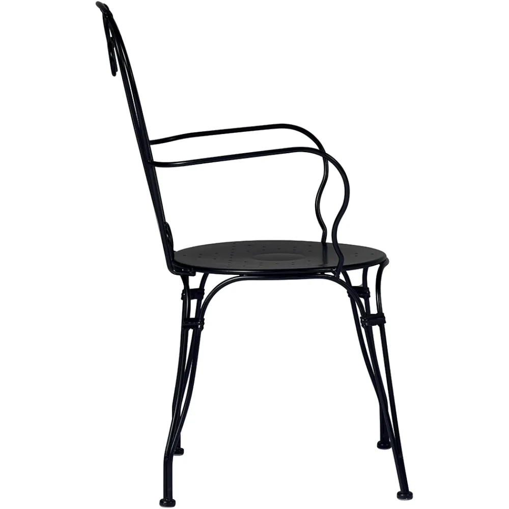 Viadurini in the Garden Gartenstühle Metall-Gartenstuhl aus schwarz lackiertem Eisen mit stapelbarer Struktur - Nacim