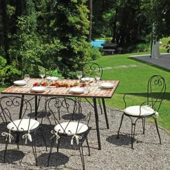 Viadurini in the Garden Gartenstühle Metall-Gartenstuhl aus schwarz lackiertem Eisen mit stapelbarer Struktur - Nacim