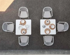 Varaschin Gartenstühle Metall-Gartenstuhl mit Armlehnen Stapelbar gepolstert H 78cm - Smart von