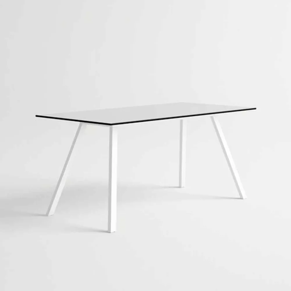 Viadurini in the Garden Gartentische Fest-Gartentisch aus modernem Design aus weißem Aluminium und HPL-Laminat - Oceania2