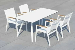 Viadurini in the Garden Gartentische Fest-Gartentisch aus modernem Design aus weißem Aluminium und HPL-Laminat - Oceania2