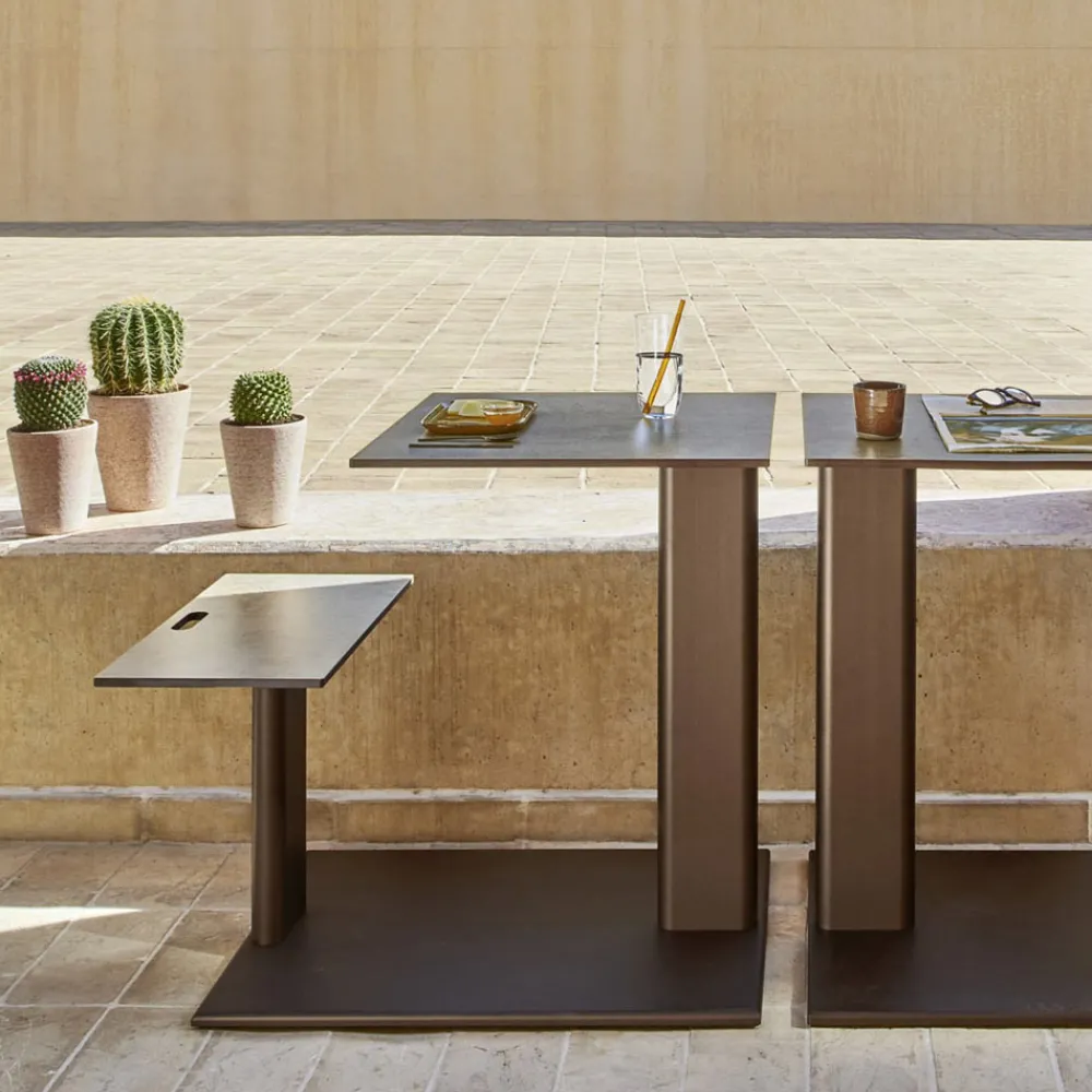 Varaschin Gartenideen|Garten Beistelltisch-Gartentisch mit Aluminiumsitz Made in Italy - Plinto von