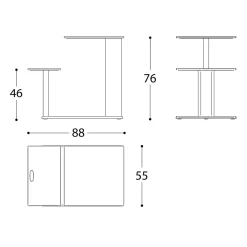 Varaschin Gartenideen|Garten Beistelltisch-Gartentisch mit Aluminiumsitz Made in Italy - Plinto von