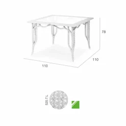 Viadurini in the Garden Gartentische Aus Aluminium-Gartentisch mit Glasplatte Romeo Design handmade in modernem Design