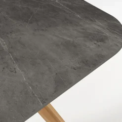 Viadurini in the Garden Gartentische Fest|Gartentische Aus Teakholz-Gartentisch mit Holzgestell und Platte aus Pietra-Graukeramik - Infinity