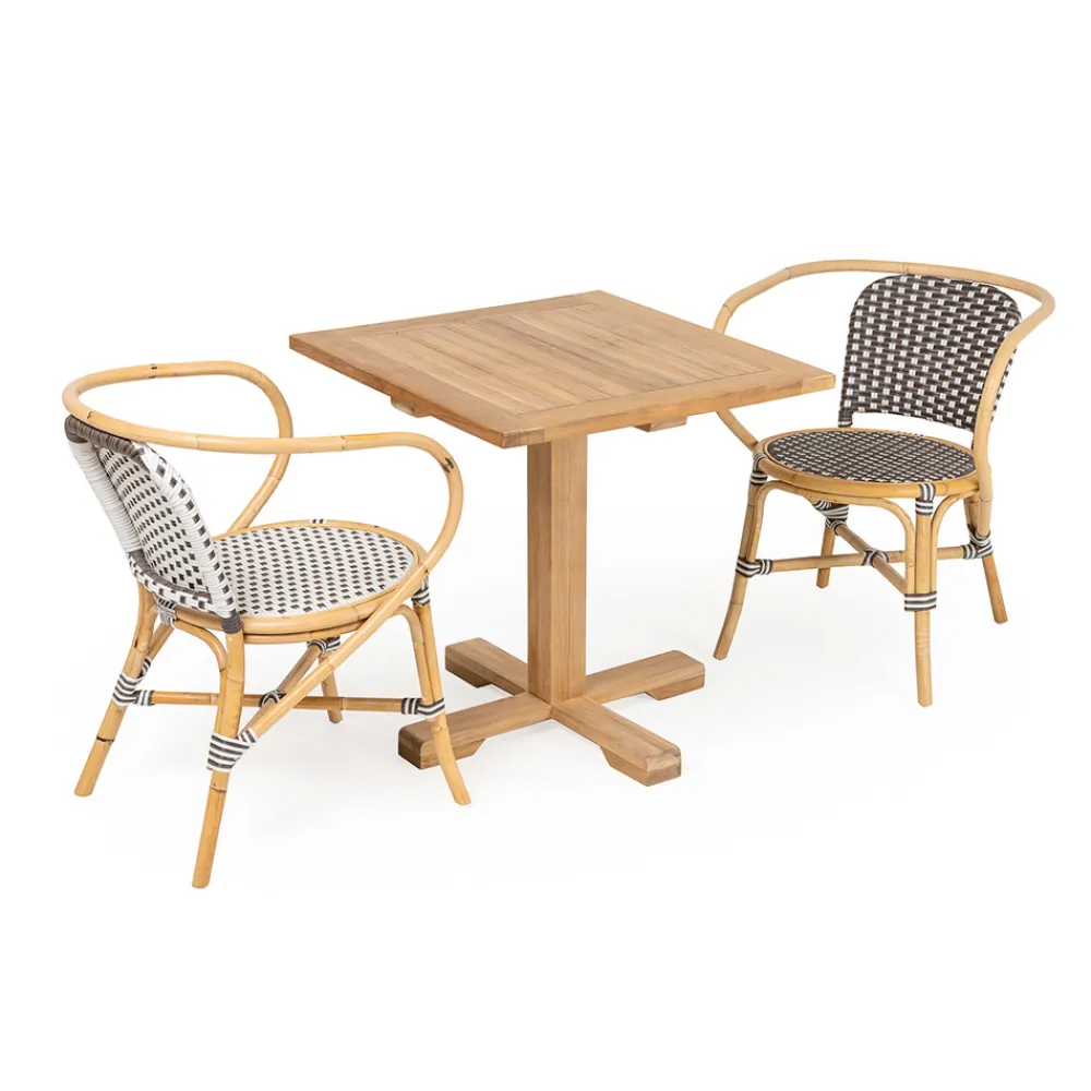 Viadurini in the Garden Gartentische Aus Teakholz-Gartentisch mit Mittelfuß in verschiedenen Größen - Yggdrasil