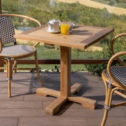 Viadurini in the Garden Gartentische Aus Teakholz-Gartentisch mit Mittelfuß in verschiedenen Größen - Yggdrasil