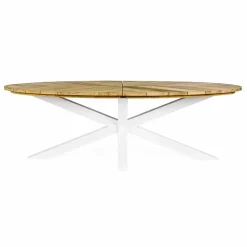 Viadurini in the Garden Gartentische Aus Teakholz-Gartentisch mit Teakholzplatte und Aluminiumfuß, Homemotion - Leotto