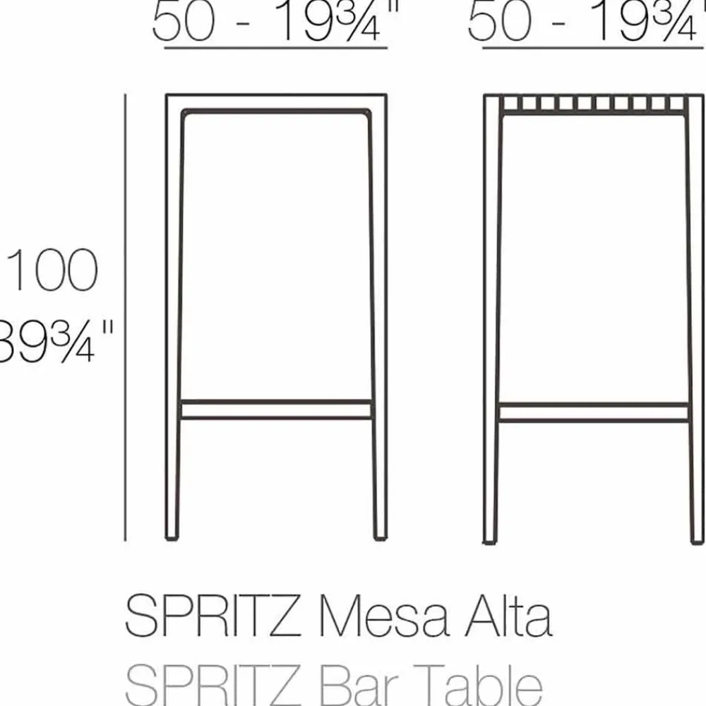 Vondom Garten Beistelltisch-Gartentisch Spritz von aus Polypropylen mit Glasfaser