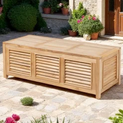 Viadurini in the Garden Gartenideen-Gartentruhe aus natürlichem Teakholz - Hide