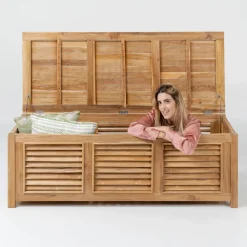 Viadurini in the Garden Gartenideen-Gartentruhe aus natürlichem Teakholz - Hide