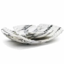 Viadurini Kitchen Küchenzubehör-Gebogenes dekoratives Tablett aus Arabescato-Marmor Made in Italy - Clifton