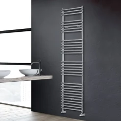 Viadurini Radiators Hybrid Heizkörper-Gemischter Handtuchwärmer aus satiniertem Stahl, hergestellt in Italien – Peel