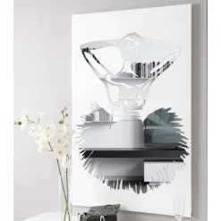 Viadurini Decor Abstrakte Bilder-Gemälde mit Spiegeldekoration einer Tänzerin, hergestellt in Italien – Evie