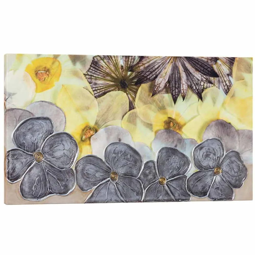 Viadurini Decor Blumen Bilder|Handgemalte Bilder-Gemälde modern mit Blumen handdekoriert Ramos