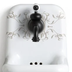 Viadurini Bathroom Vintage Waschbecken|Farbige Waschbecken-Gemustertes Keramik-Wandwaschbecken im Vintage-Stil 26 cm - Jordan