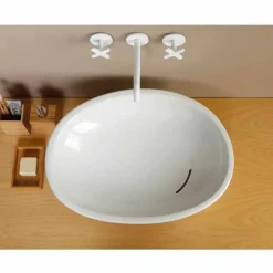 Viadurini Bathroom Keramikwaschbecken-Geneigtes Aufsatzwaschbecken, Design, Keramik made in Italy Glossy