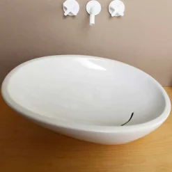 Viadurini Bathroom Keramikwaschbecken-Geneigtes Aufsatzwaschbecken, Design, Keramik made in Italy Glossy