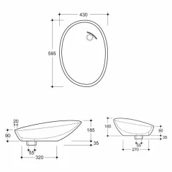 Viadurini Bathroom Keramikwaschbecken-Geneigtes Aufsatzwaschbecken, Design, Keramik made in Italy Glossy