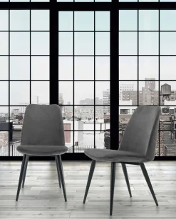 Viadurini Living Moderne Stühle-Gepolsterter Esszimmerstuhl mit lackiertem Stahlgestell – Granella