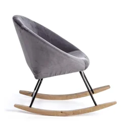 Viadurini Living Skandinavische Sessel-Gepolsterter Schaukelsessel Samteffekt Skandinavisches Design - Pippy