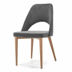 Viadurini Living Moderne Stühle-Gepolsterter Stuhl mit Untergestell aus Eschenholz, hergestellt in Italien – Lorenza