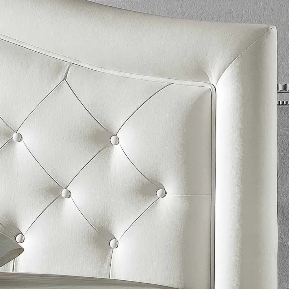 Viadurini Night Design Polsterbetten-Gepolstertes Doppelbett aus Kunstleder mit Aufbewahrungsbox 160x190/200 cm Agly