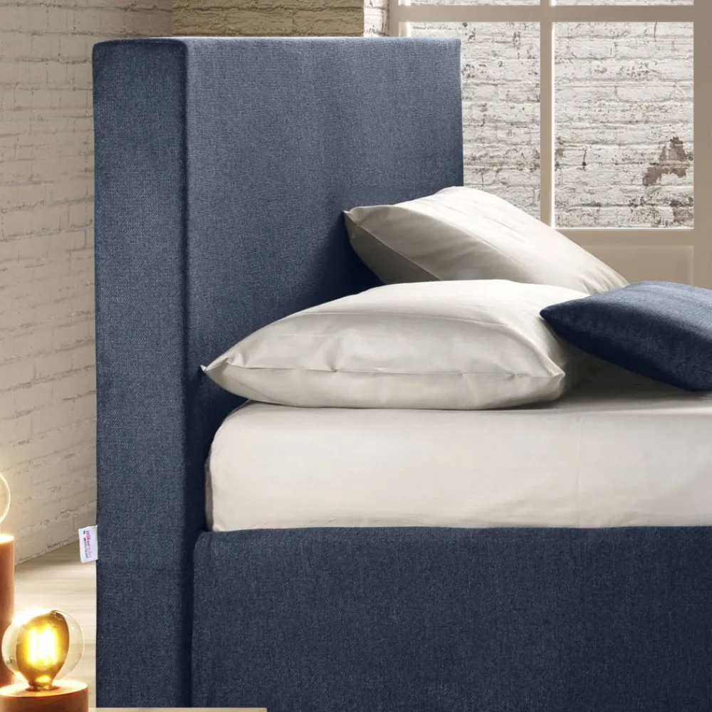 Viadurini Night Design Maßgeschneiderte Möbel|Polsterbetten-Gepolstertes Doppelbett mit Matratze und Kissen Made in Italy - Verga