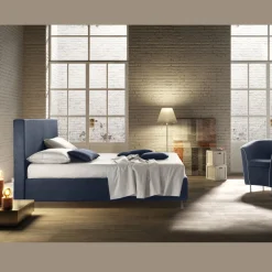 Viadurini Night Design Maßgeschneiderte Möbel|Polsterbetten-Gepolstertes Doppelbett mit Matratze und Kissen Made in Italy - Verga