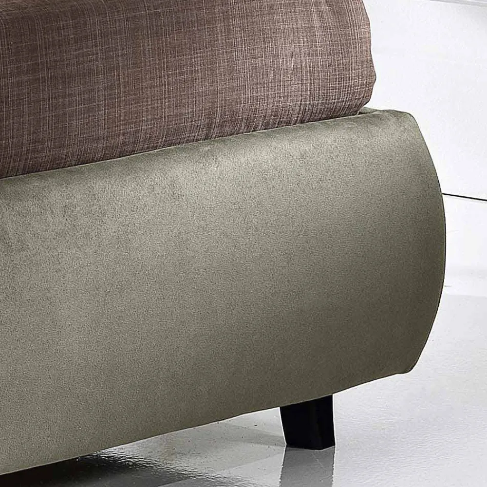 Viadurini Night Design Polsterbetten-Gepolstertes Doppelbett mit Aufbewahrungsbox 160x190/200 cm Nina