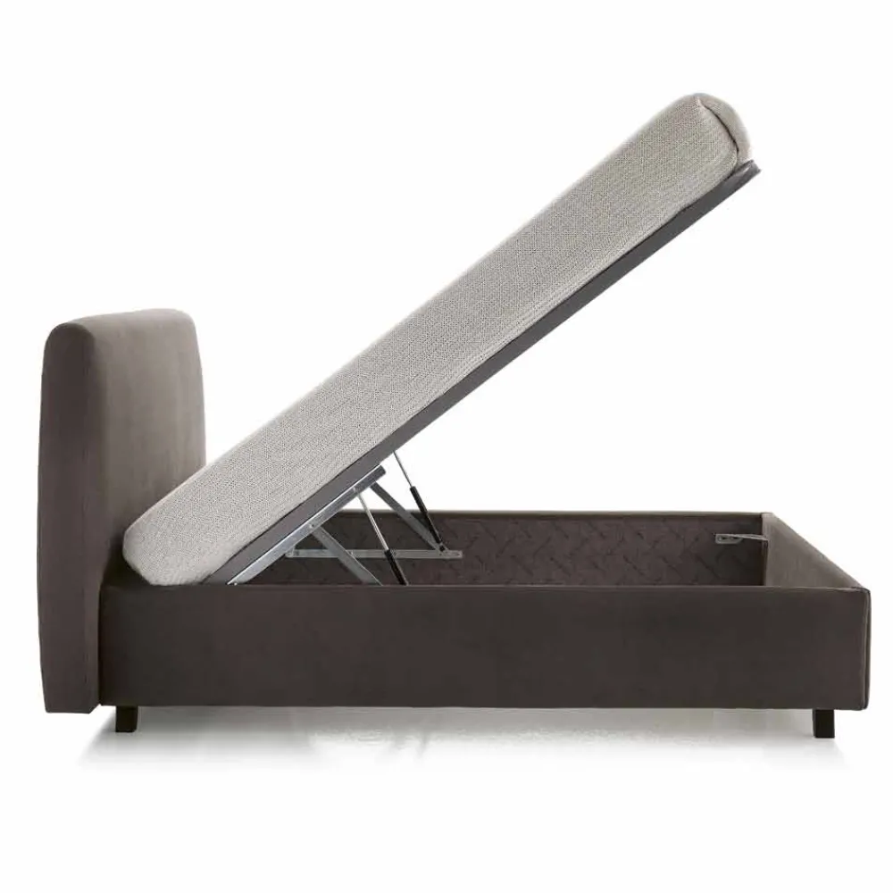 Viadurini Night Design Polsterbetten-Gepolstertes Doppelbett mit Aufbewahrungsbox 160x190/200 cm Nina