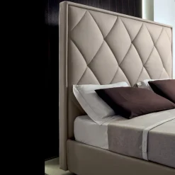 Viadurini Night Design Polsterbetten-Gepolstertes Doppelbett mit Stoff- oder Lederbezug - Celebre