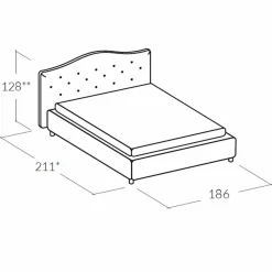 Viadurini Night Design Polsterbetten-Gepolstertes Doppelbett  mit Aufbewahrungsbox 160x190/200cm Leone