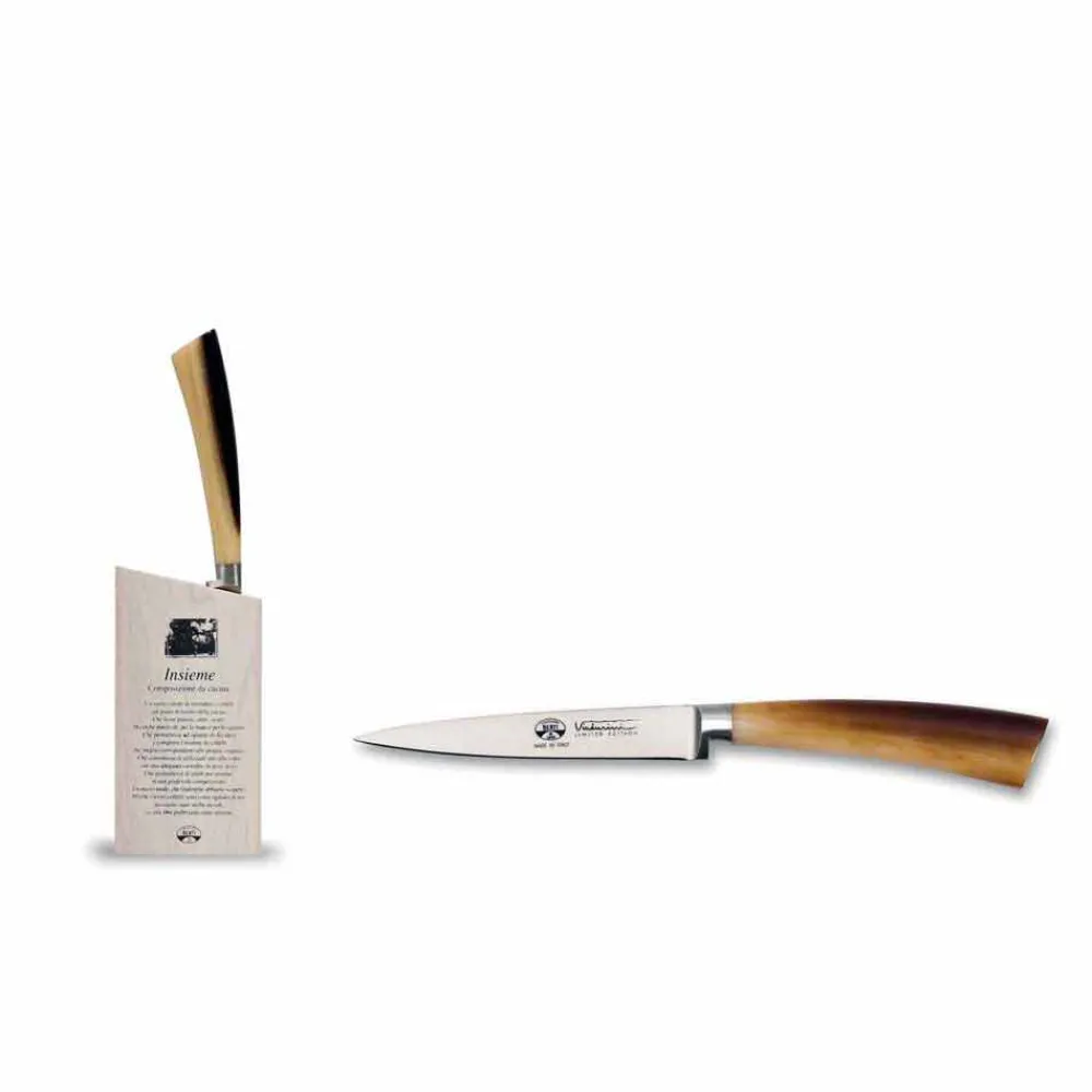 Coltellerie Berti Küchenmesser-Gerades Gemüsemesser mit Block, Berti exklusiv für Viadurini - Ovaro