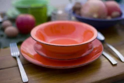 Viadurini Kitchen Teller Set-Geschirr mit farbigen Tellern 18 Stück in modernem Steinzeug - Abruzzen