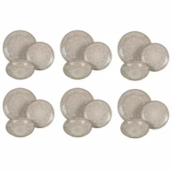 Viadurini Kitchen Teller Set-Geschirrservice in Hartdolomitgrau, Hellblau oder Blau 18 Stück - Arabisch