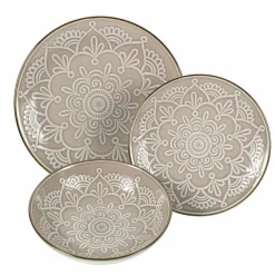 Viadurini Kitchen Teller Set-Geschirrservice in Hartdolomitgrau, Hellblau oder Blau 18 Stück - Arabisch