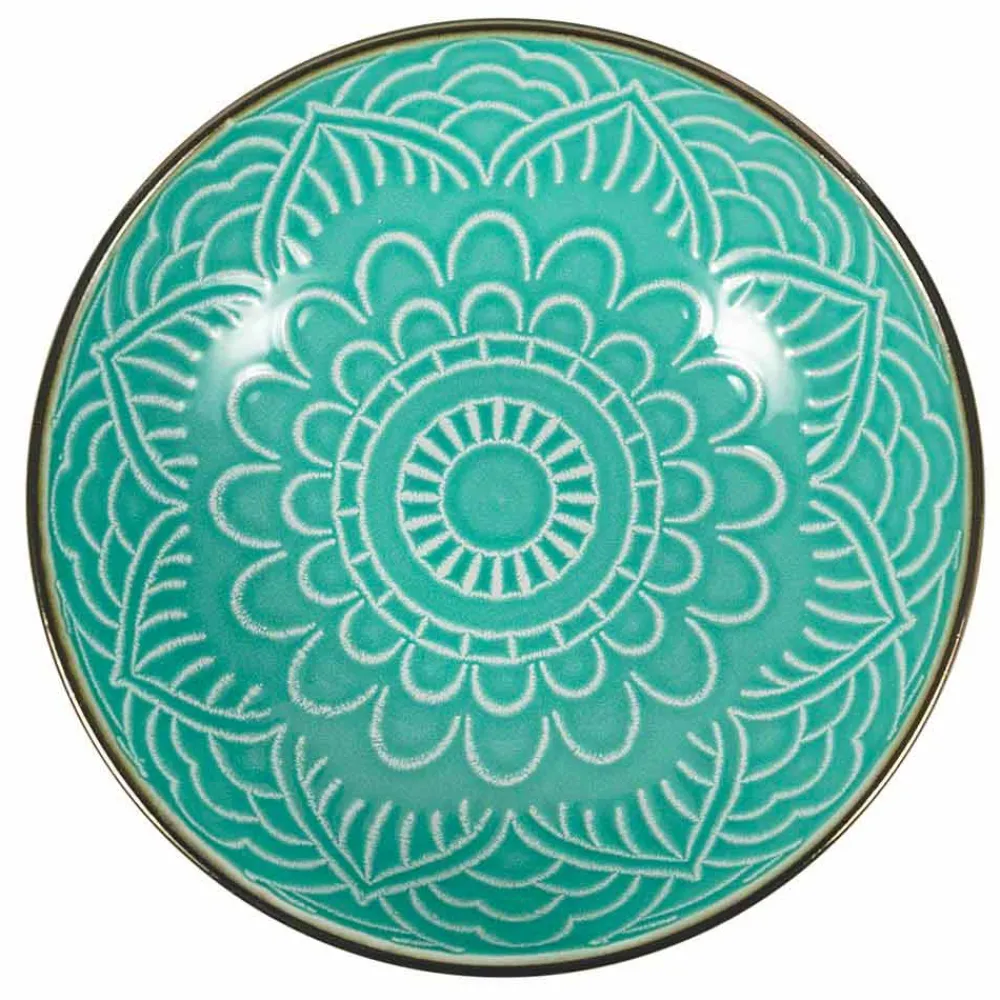 Viadurini Kitchen Teller Set-Geschirrservice in Hartdolomitgrau, Hellblau oder Blau 18 Stück - Arabisch