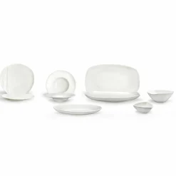 Viadurini Kitchen Teller Set-Geschirrset aus weißem Porzellan 23 Teile Modernes und elegantes Design - Nalah